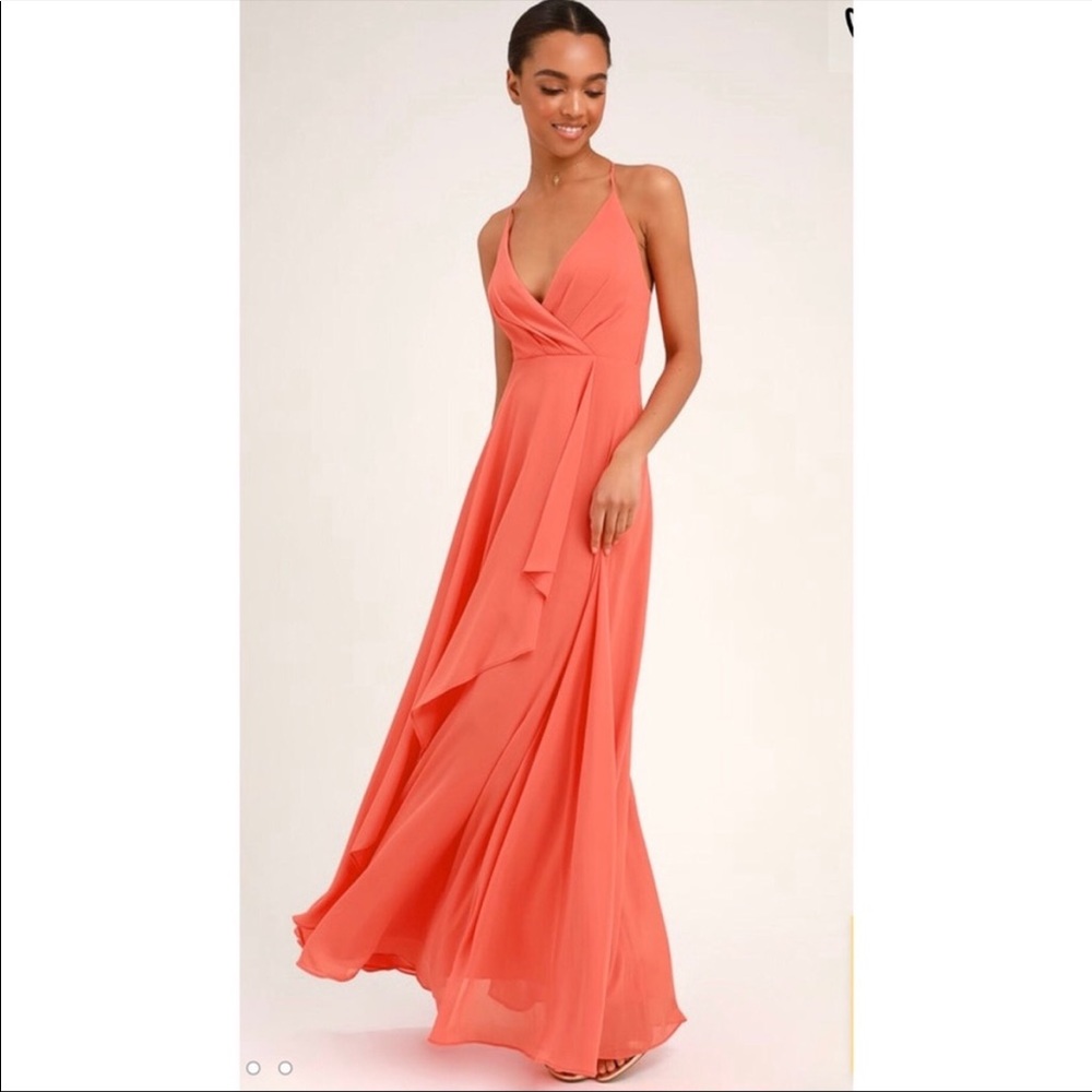 Coral Bridesmaid or wedding guest dress